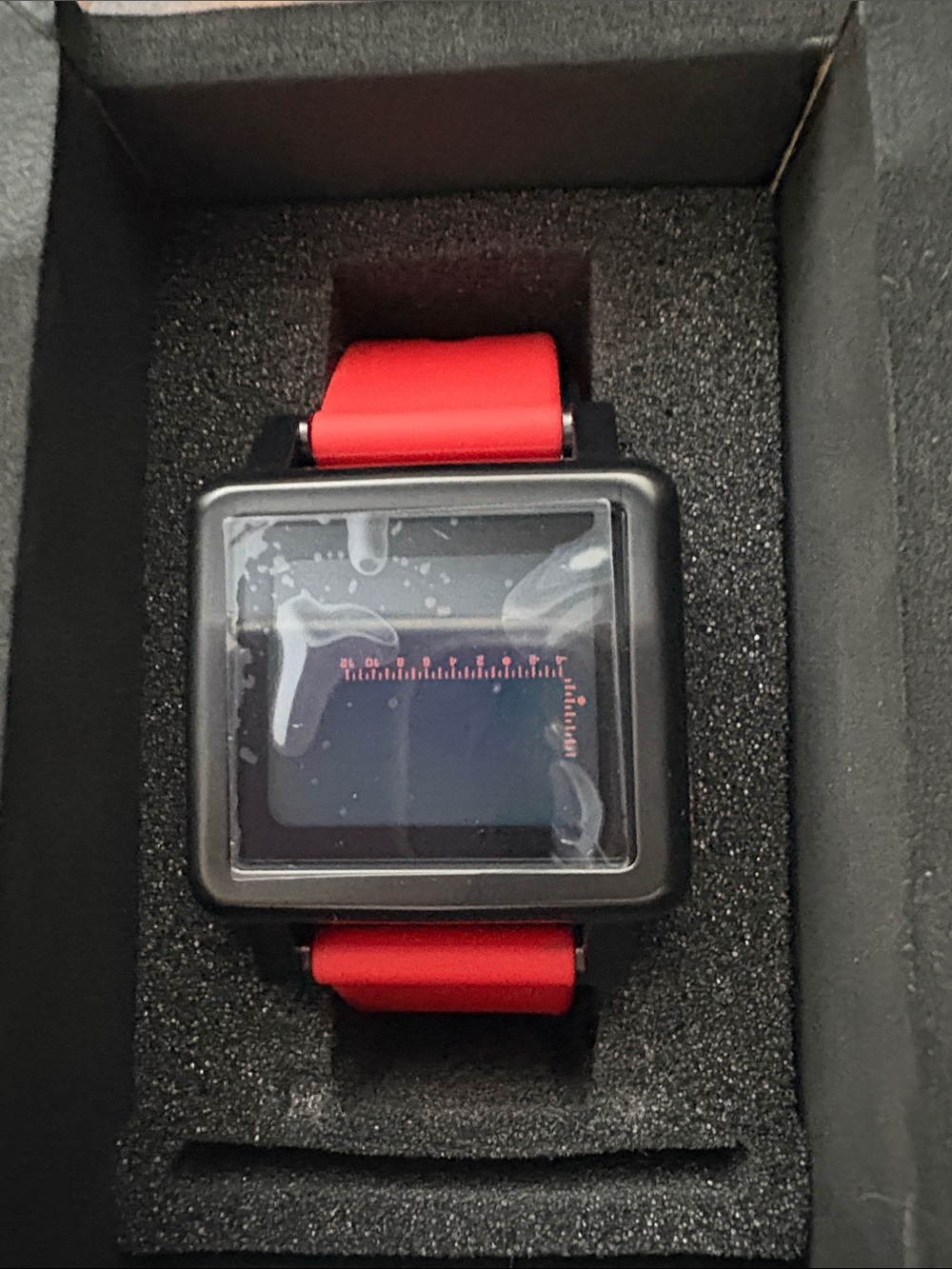 Nixon Men’s The Housing Black Dial Red Rubber Strap Digital Chronograph Watch